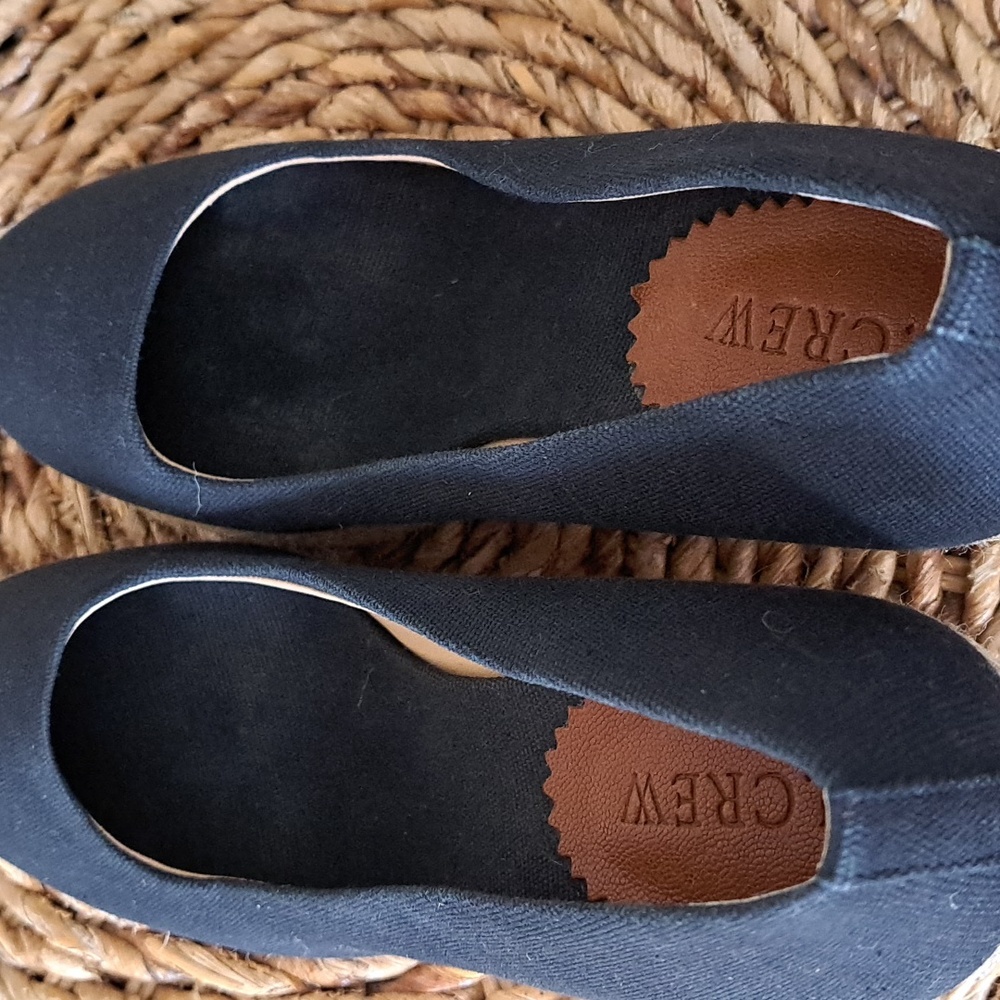 J.Crew Womens Seville Black Canvas Slip On‎ Platform Espadrille Sandals 9.5 - Picture 9 of 9